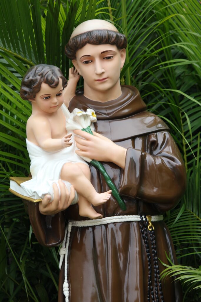 Statue of Saint Anthony of Padua, symbolizing compassion, faith, and the human spirit.
