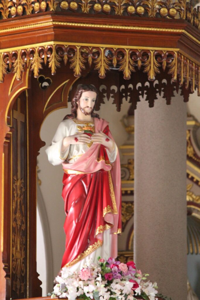 Statue of the Sacred Heart of Jesus at the Portuguese Church in Kudeejeen, Bangkok.