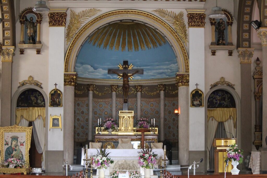 Interior of the Santa Cruz Church, the historic Portuguese Church in Kudeejeen, Bangkok.