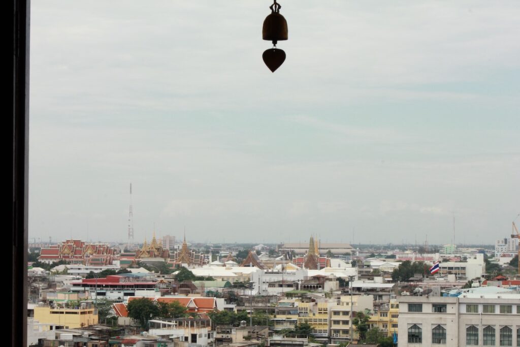 View of Wat Saket (Temple of the Golden Mount) in Bangkok, Thailand.
