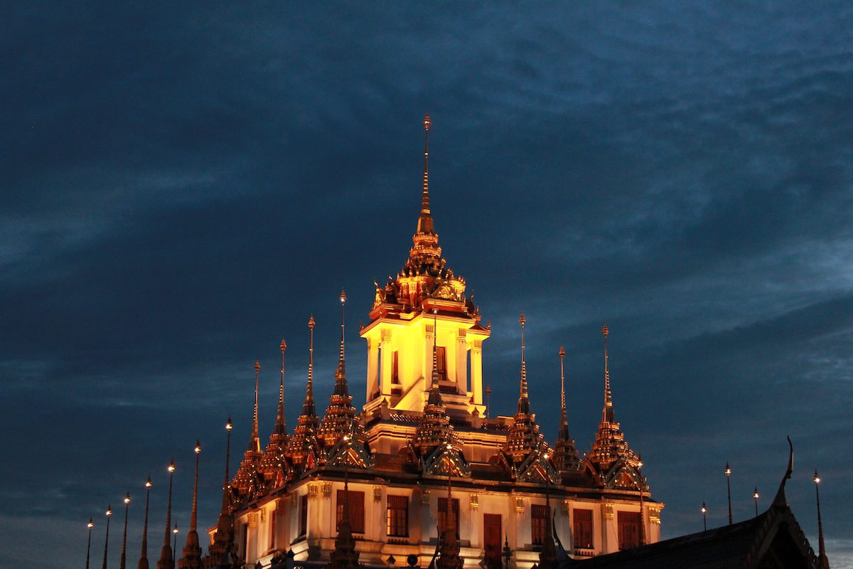 Loha Prasat ('Metal Castle') at Wat Ratchanatdaram in Bangkok, Thailand.