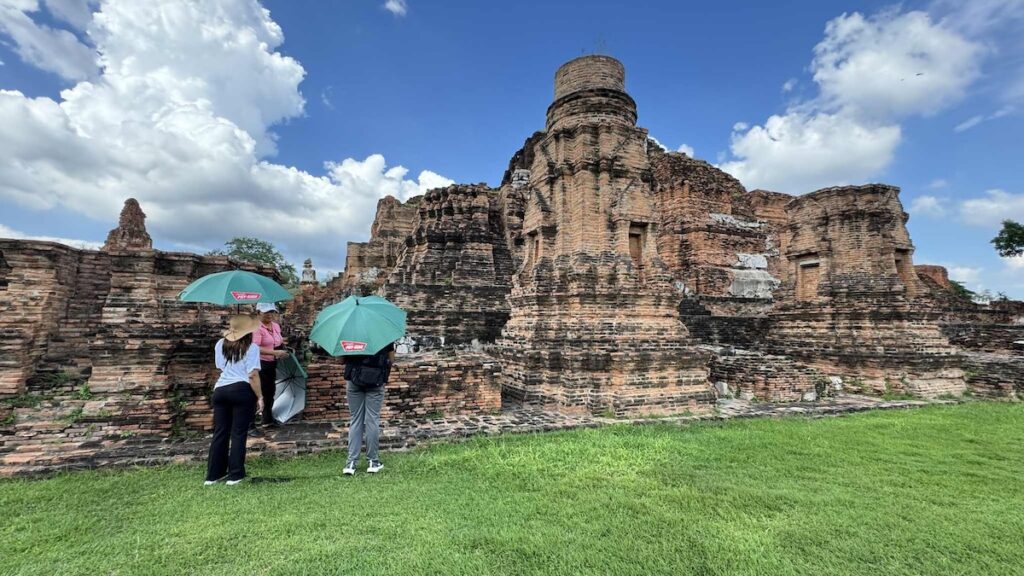 Ruins of Wat Mahathat, a Buddhist temple in Ayutthaya Historical Park, Thailand.