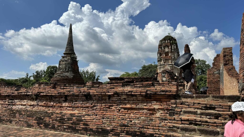Ruins of Wat Mahathat, a Buddhist temple in Ayutthaya, Thailand.