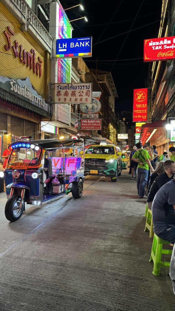 Yaowarat Road – The vibrant main street of Bangkok’s Chinatown.