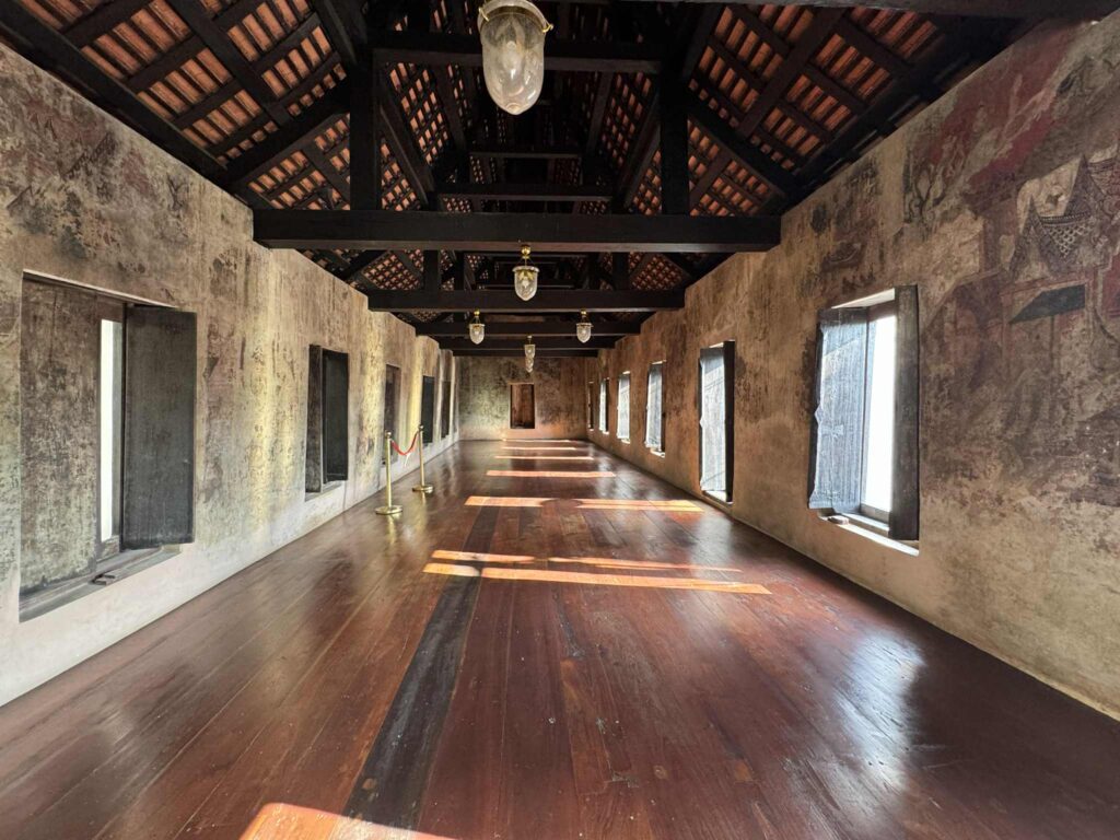 Interior of a building at Wat Phutthaisawan, a historic Buddhist temple in Ayutthaya, Thailand.
