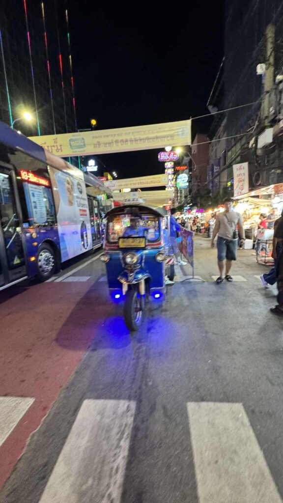 Tuk-tuk, a popular mode of transportation in Thailand