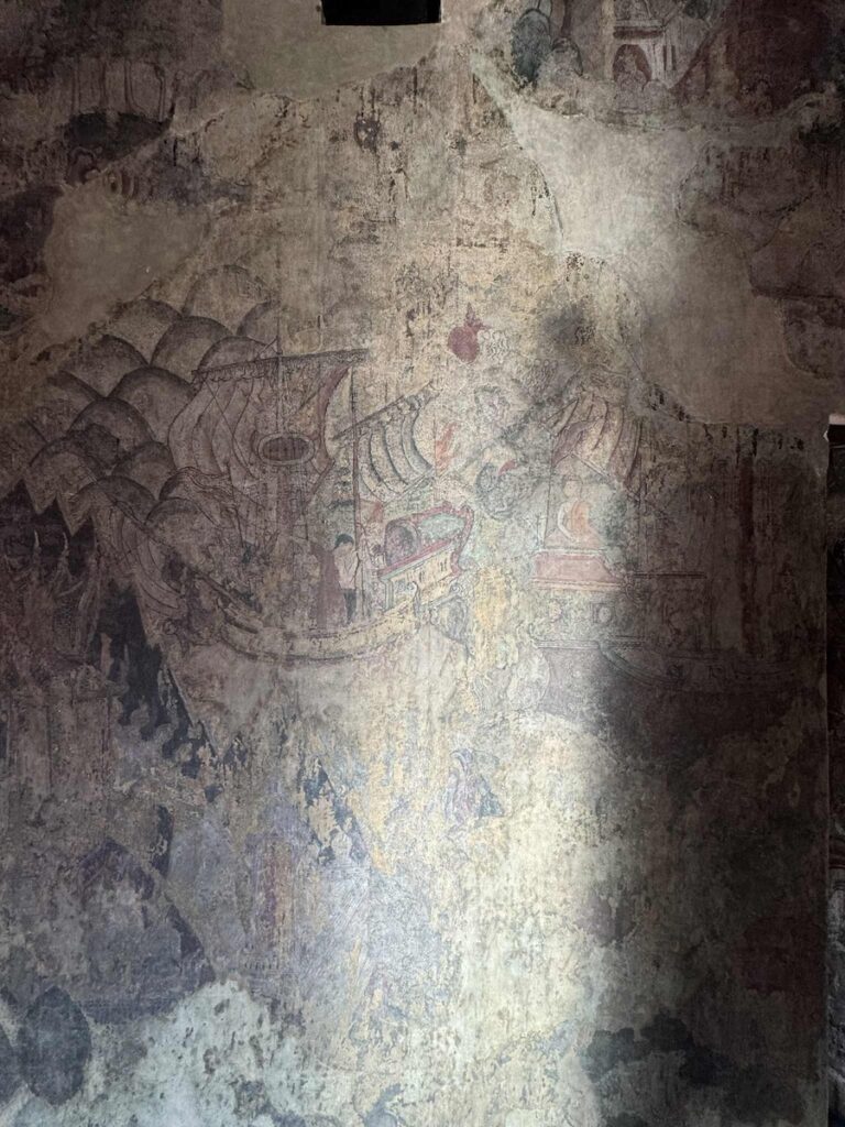 Mural from Wat Phutthaisawan, Ayutthaya, depicting Buddhist teachings.